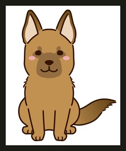 可爱卡通小狗坐立形象