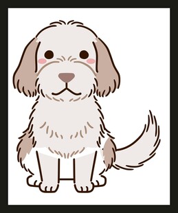 可爱坐姿小狗插画