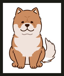 可爱坐姿柴犬插画