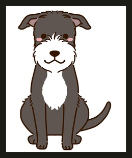 可爱坐姿小狗插画