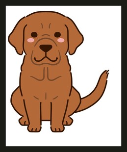 可爱棕色小狗卡通形象