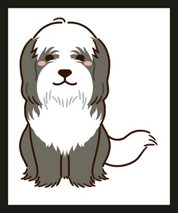 可爱长毛小狗卡通形象