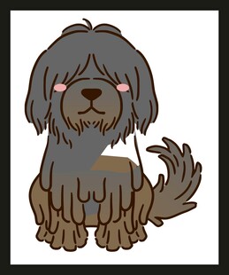 可爱长毛小狗卡通形象