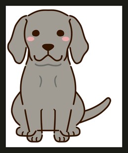 可爱灰色小狗卡通形象