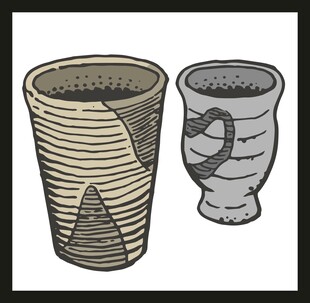 古代陶罐图案插画