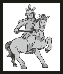 骑马的古代战士形象