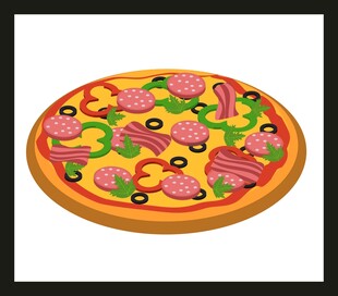 美味多彩的香肠蔬菜披萨