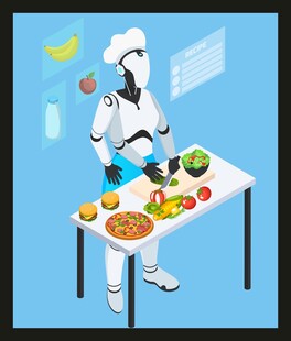 机器人厨师准备美味佳肴