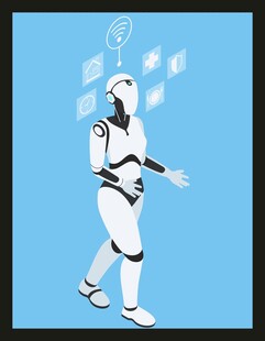 行走的白色机器人