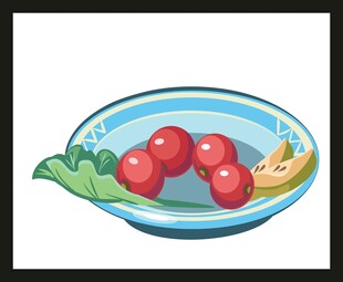 盘中樱桃番茄配绿叶