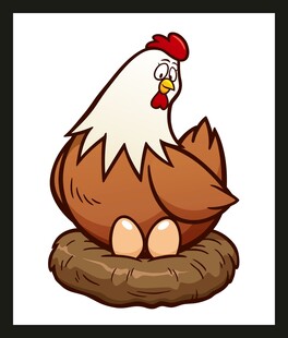 母鸡孵蛋卡通形象