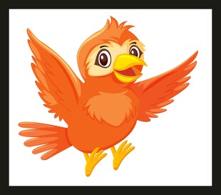 橙色小鸟展翅欲飞