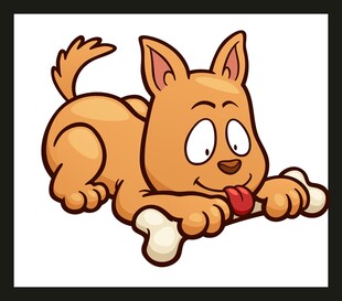 趴着啃骨头的可爱小狗