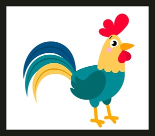 彩色卡通公鸡形象