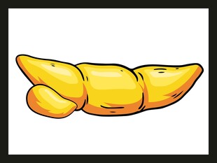 卡通风格的黄色块状物体