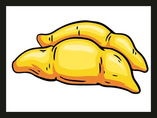 卡通风格的美味牛角面包