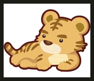 趴着的可爱小老虎