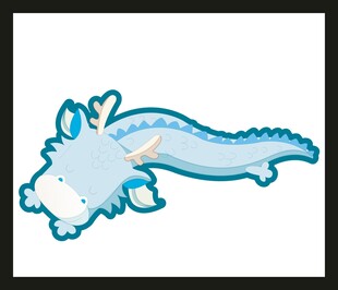 可爱卡通蓝色小龙形象