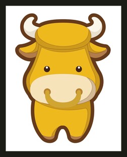 可爱卡通小黄牛形象