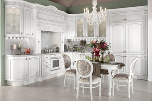 优雅白色系欧式厨房餐厅