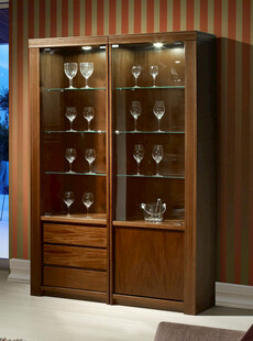 实木玻璃酒柜展示架