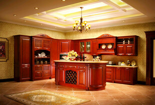 豪华实木厨房尽显高雅格调