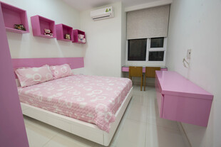 粉色系温馨儿童卧室空间