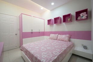 粉色甜美风儿童卧室空间