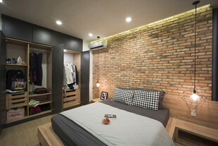 现代工业风卧室场景展示