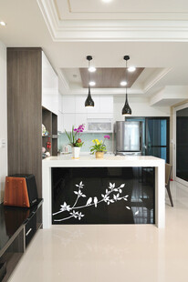 现代时尚开放式厨房吧台