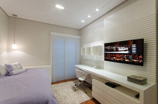 现代简约风卧室电视墙设计