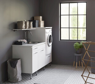 简约风家庭洗衣房一角