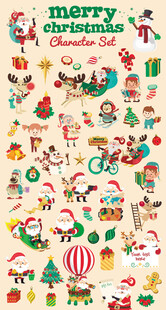 圣诞主题卡通图案集合