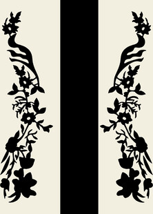 中式花卉植物装饰图案