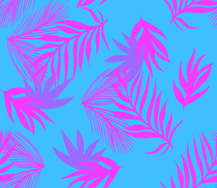 蓝底粉叶抽象图案背景