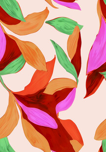 多彩叶片图案背景设计