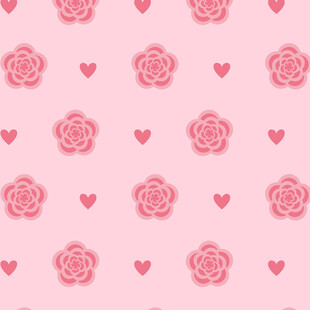 粉色玫瑰爱心图案背景
