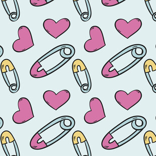 爱心与别针图案背景