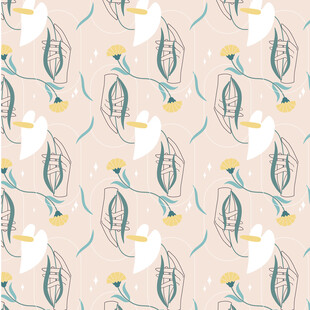 花卉羽毛图案的清新背景