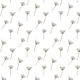 白色蒲公英无缝图案背景