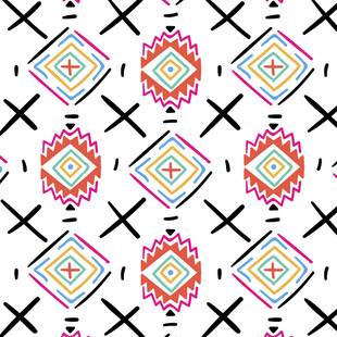 几何图案彩色无缝花纹背景