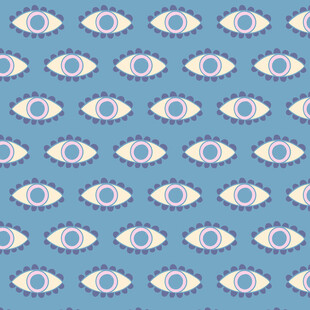蓝底眼睛图案无缝背景