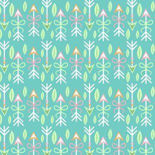 清新几何植物图案背景