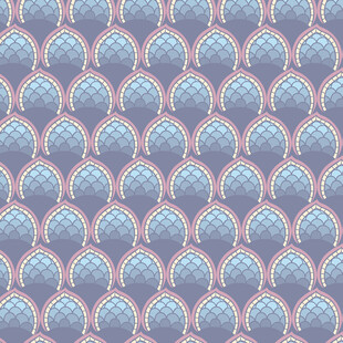 蓝色鱼鳞状花纹图案