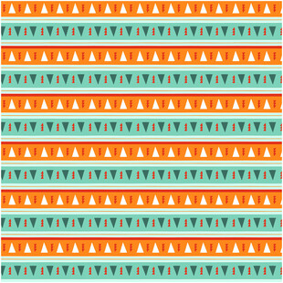 橙蓝相间几何条纹图案