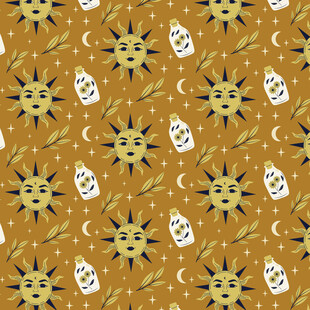 复古星星月亮图案背景