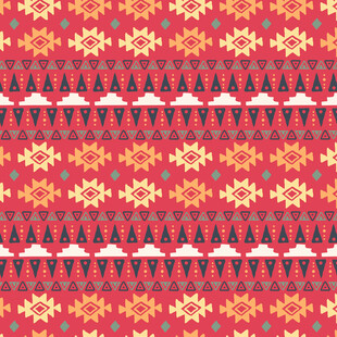 红色雪花几何图案背景