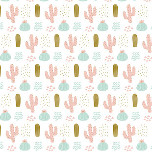 清新仙人掌图案背景