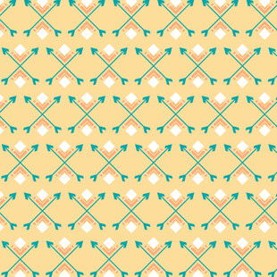 几何花卉交织无缝图案