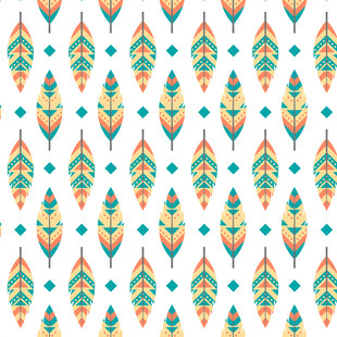 多彩羽毛图案无缝背景